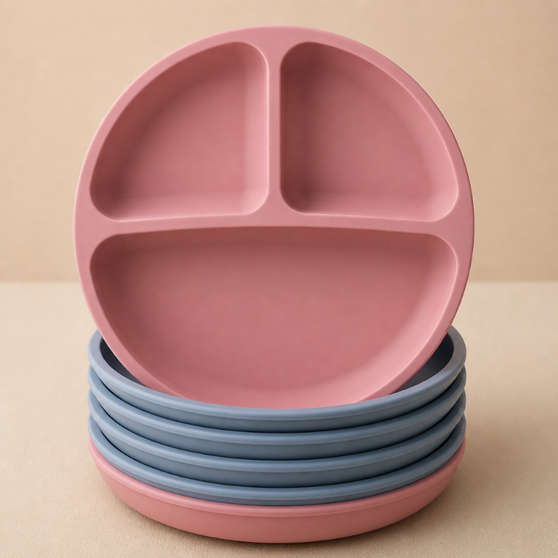 Prato de Silicone com Ventosa para Bebé – Antiderrame e Seguro