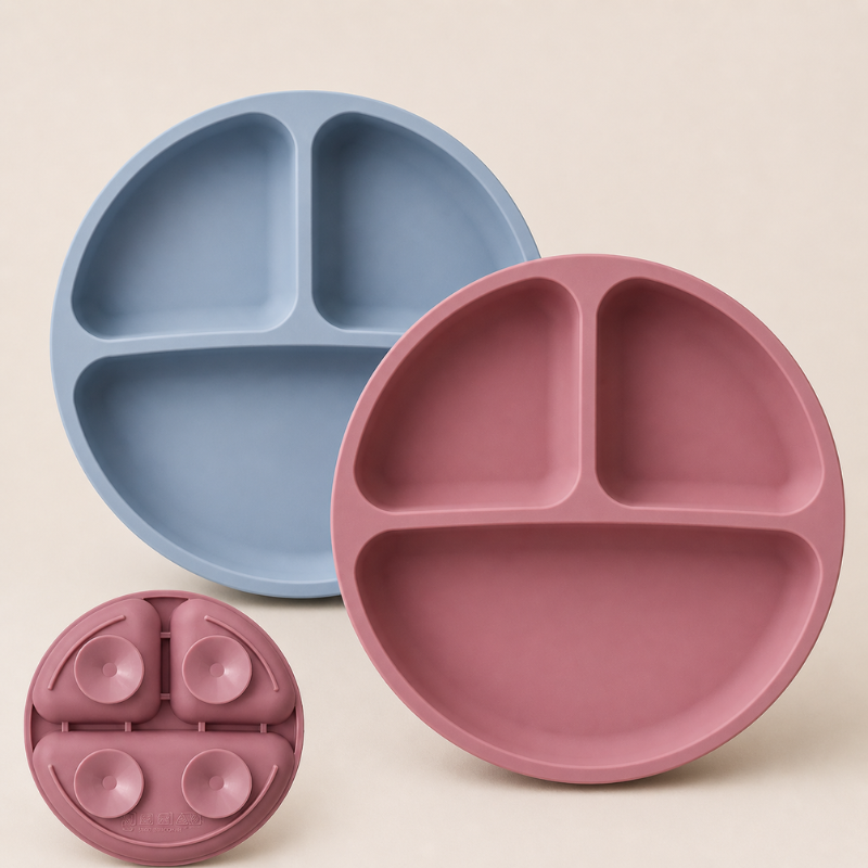 Prato de Silicone com Ventosa para Bebé – Antiderrame e Seguro