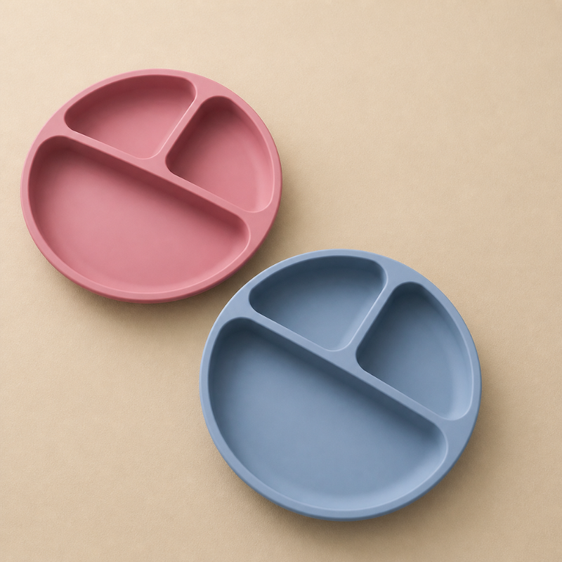 Prato de Silicone com Ventosa para Bebé – Antiderrame e Seguro