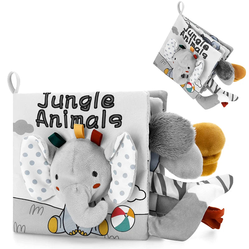 Livro Sensorial para Bebé em Tecido – Elefante & Animais Marinhos