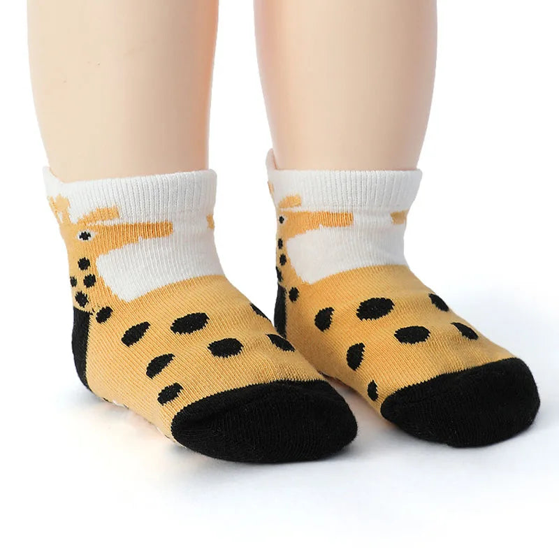 Meias Antiderrapantes para Bebé e Criança – Pack 6 Pares com Animais